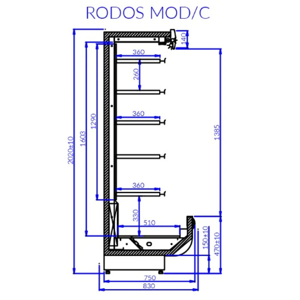 Vitrīna RODOS 1.0 REMOTE (RS100-c)