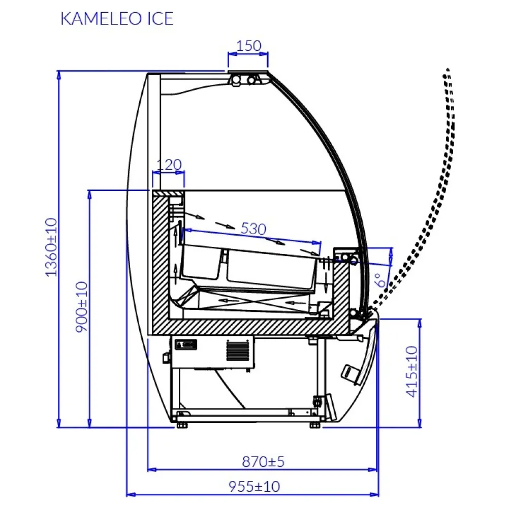 Saldējuma vitrīna KAMELEO ICE 1400mm (JA101KM)