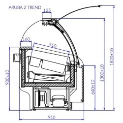 Витрина для мороженого ARUBA ICE 1070 мм