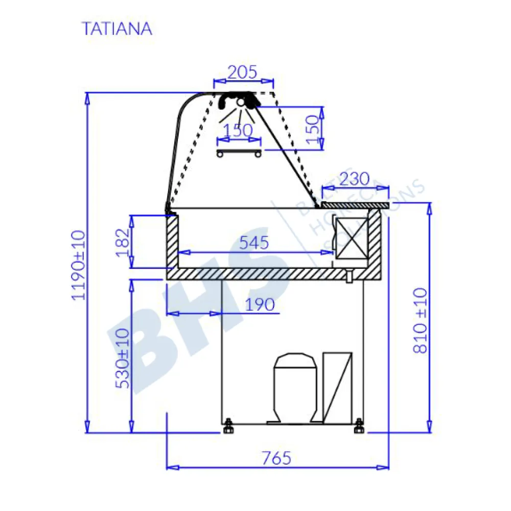 Auksta vitrīna TATIANA 1.0 (TA100)
