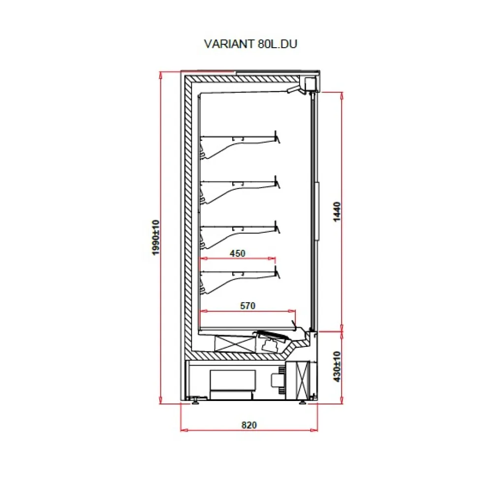 Vitrīna VARIANT 1.88 80L (VT103.800L)