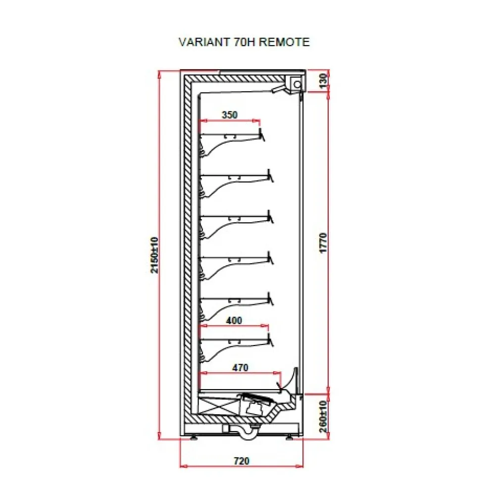 Vitrīna VARIANT 1.0 70H REMOTE (VT100.700H-c)