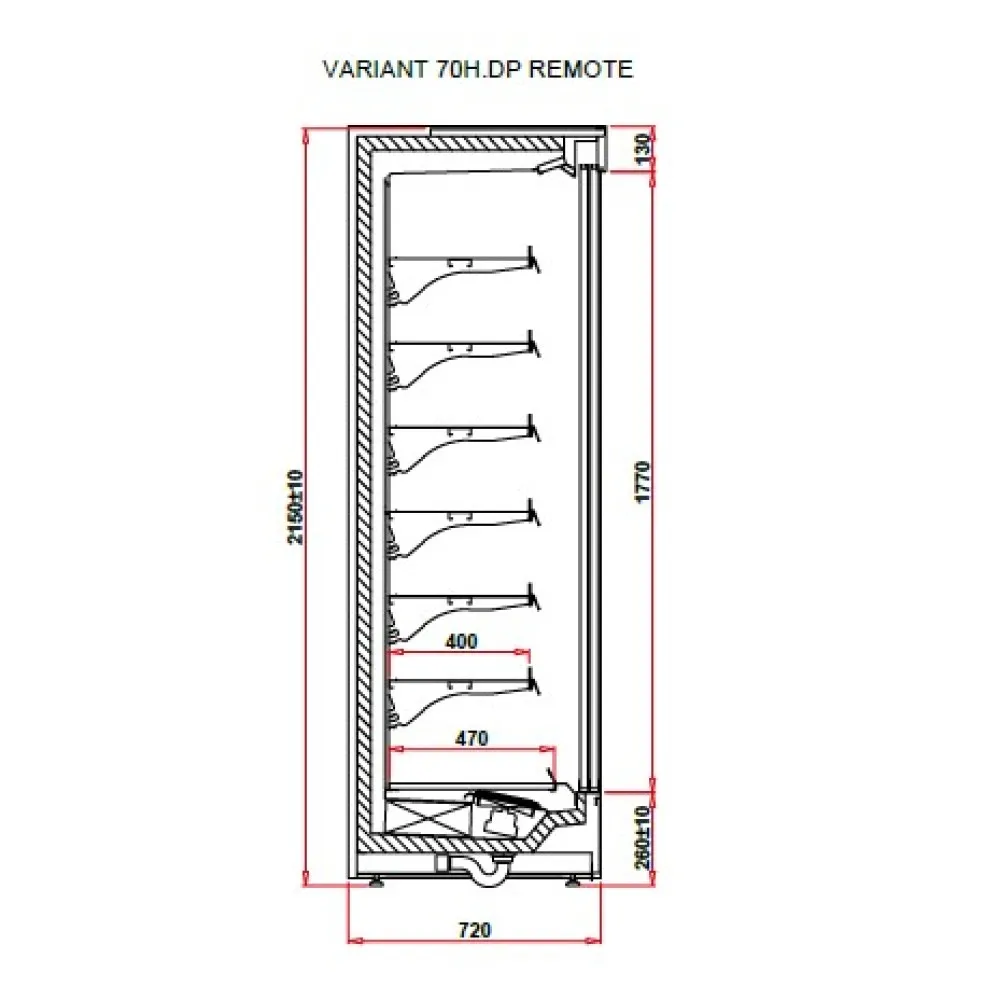Vitrīna VARIANT 1.0 70H REMOTE (VT100.700H-c)