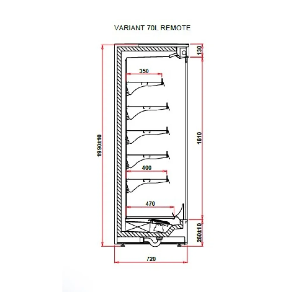 Vitrīna VARIANT 1.25 70L REMOTE (VT101.700L-c)