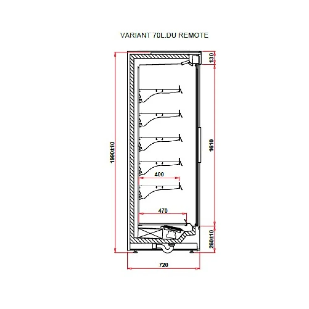 Vitrīna VARIANT 1.25 70L REMOTE (VT101.700L-c)
