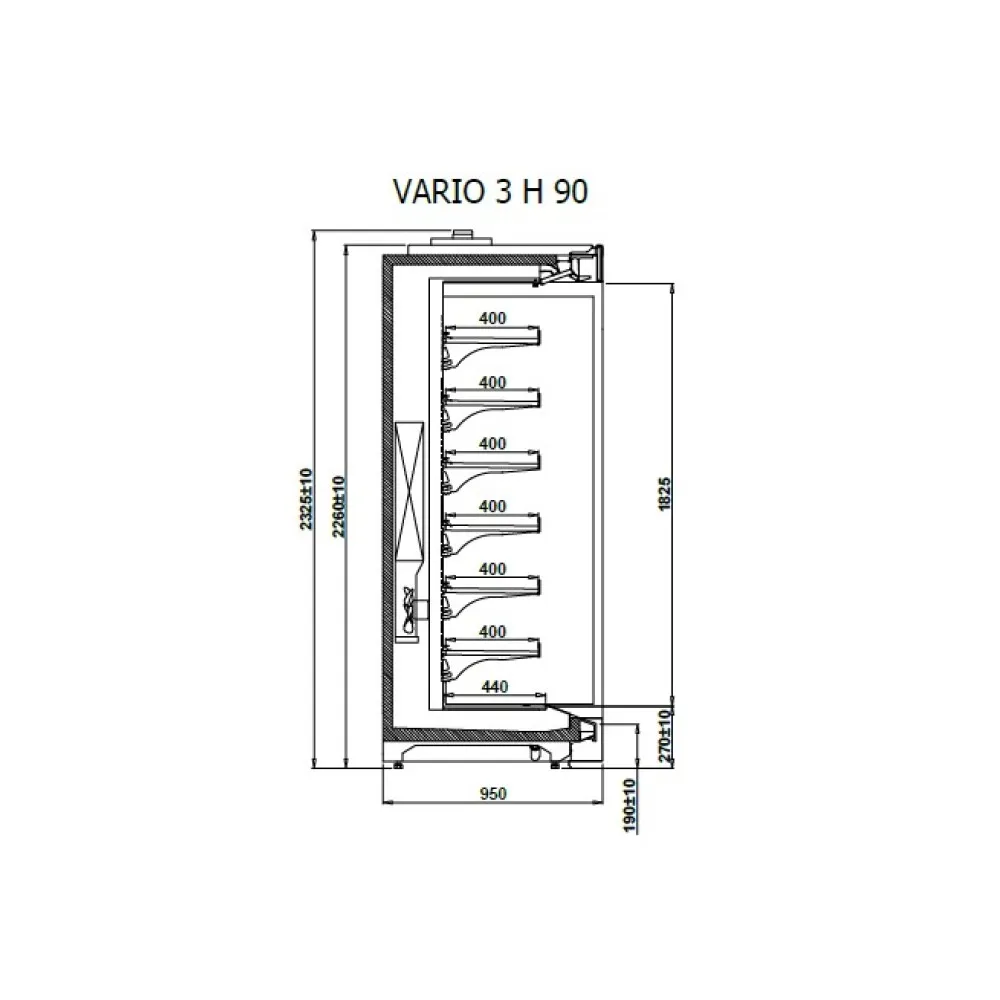 Vitrīna VARIO 3 3.75 90H REMOTE (VR380.900H)