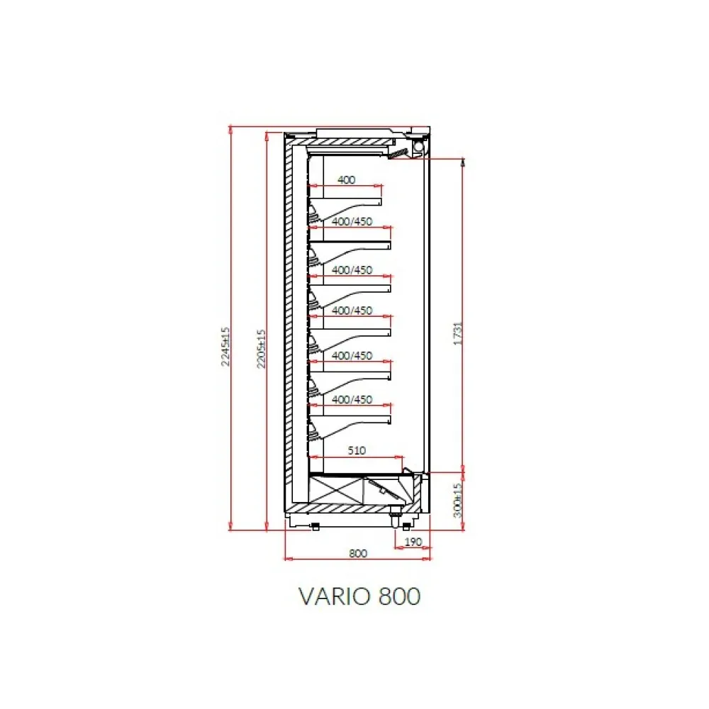 Vitrīna VARIO 1.25 80H REMOTE (VR130.800H)
