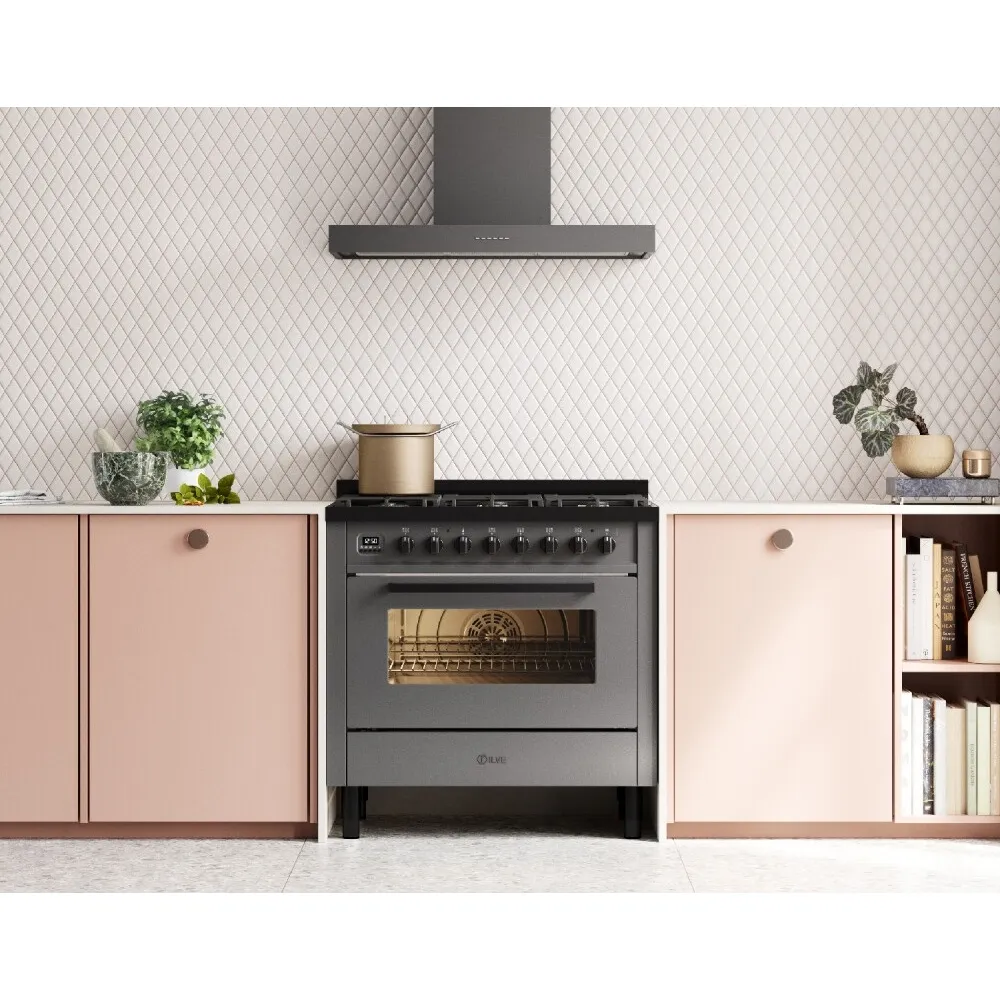 Plīts ar cepeškrāsni Pro Line 90 cm L09-GRD/L09-MGD 6 degļi