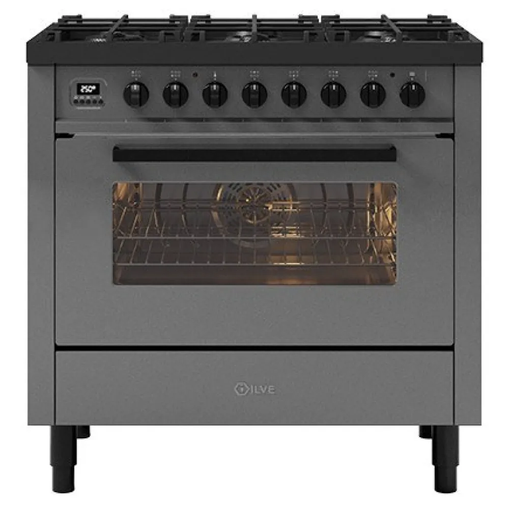 Plīts ar cepeškrāsni Pro Line 90 cm L09-GRD/L09-MGD 6 degļi
