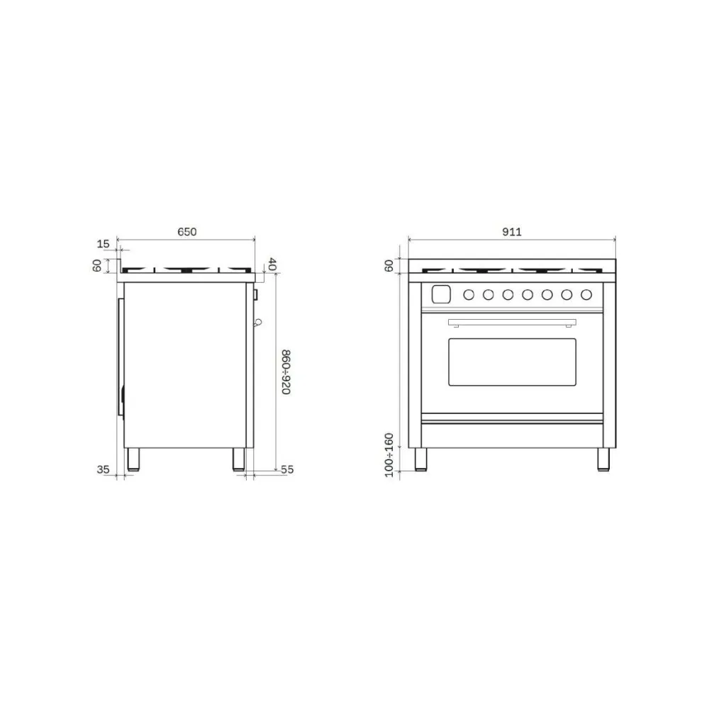 Plīts ar cepeškrāsni Professional Plus  90 cm PI366WSY indukcijas