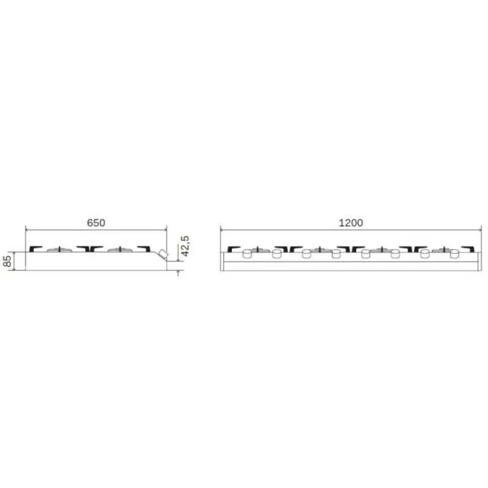 Gāzes plīts virsma Professional Plus HCP12658D