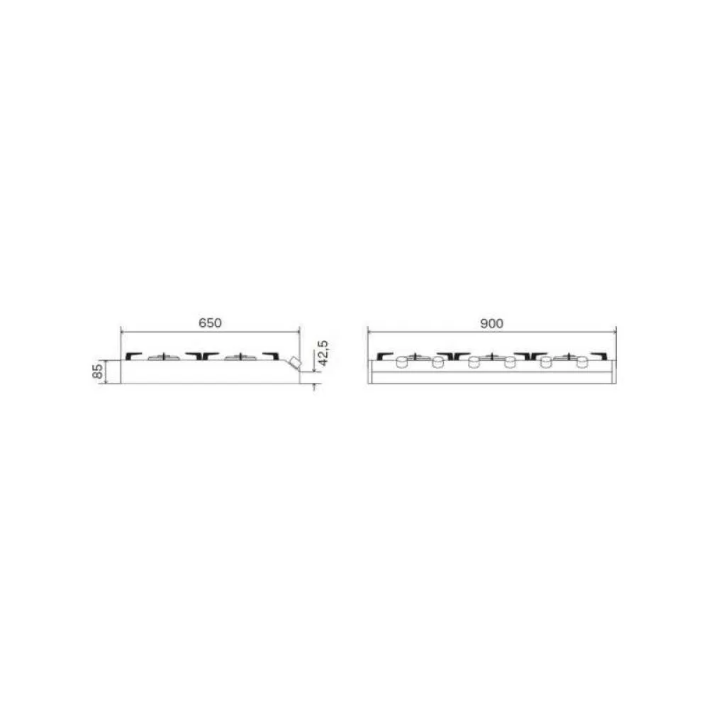 Gāzes plīts virsma Professional Plus HCP9656D