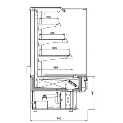 Cold showcase TOSTI CH 600mm