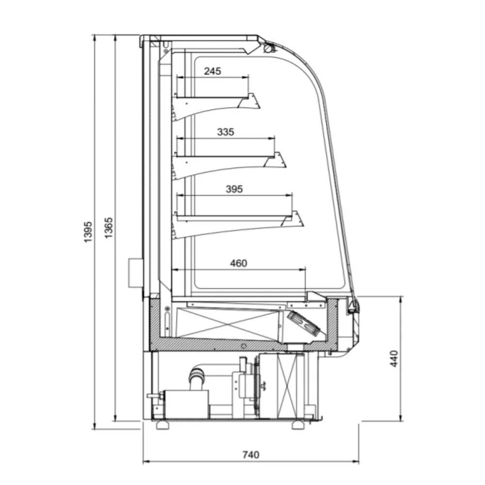 Karsta vitrīna TOSTI GR 600mm (C-1-TS/O-60/GR)