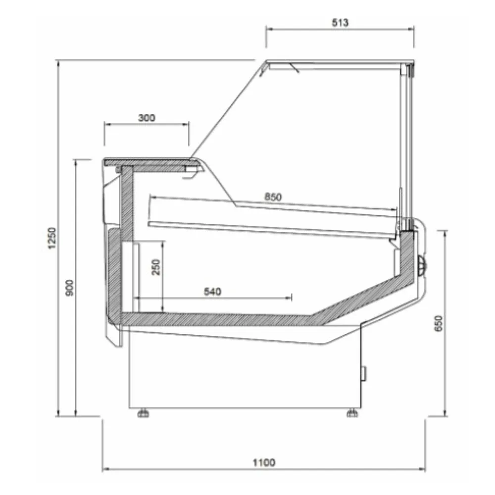 Vitrīna MODENA110 SP 1080mm (L1-MD-G-SP-100-110)