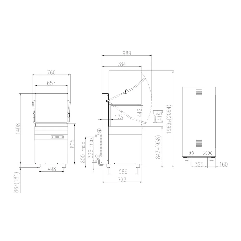 Kupola trauku mašīna, 500x500mm, HK 1200 E PRS (HK1200EPRS)
