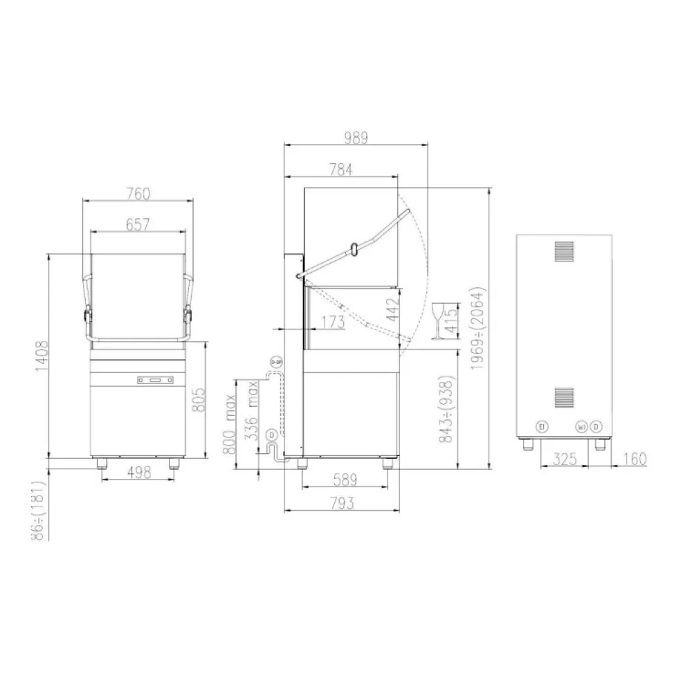 Kupola trauku mašīna, 500x500mm, HK 1200 E (HK1200E)