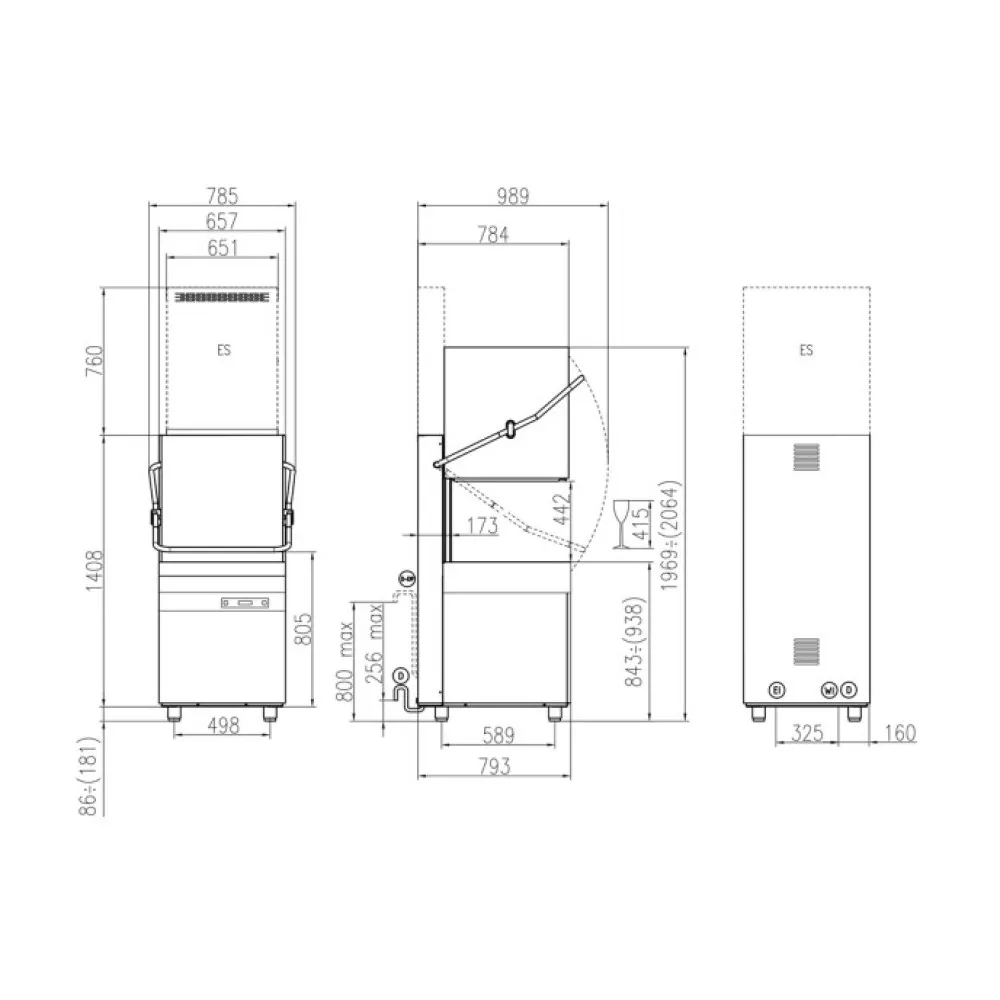 Kupola trauku mašīna, 500x600mm, HK 60 E ES (HK60EES)