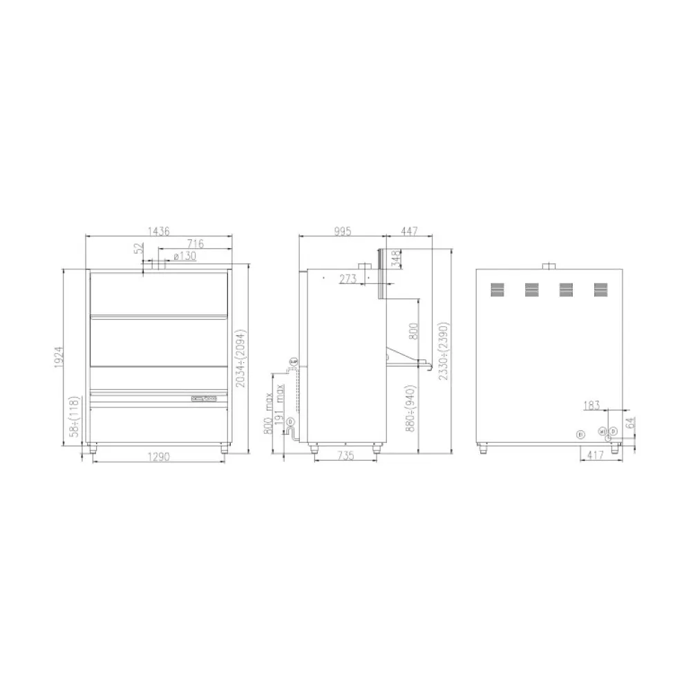 Katlu un pannu mazgāšanas mašīna, 1260x800mm, UK 125/80E PRS (UK120/80EPRS)