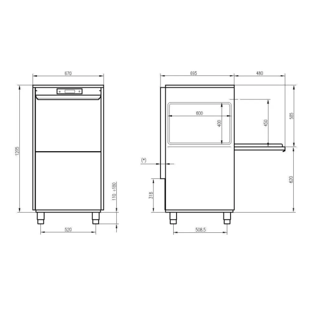 Trauku mašīna, 550x550mm, UK-L 55/45E PRS (UK-L55/45EPRS)