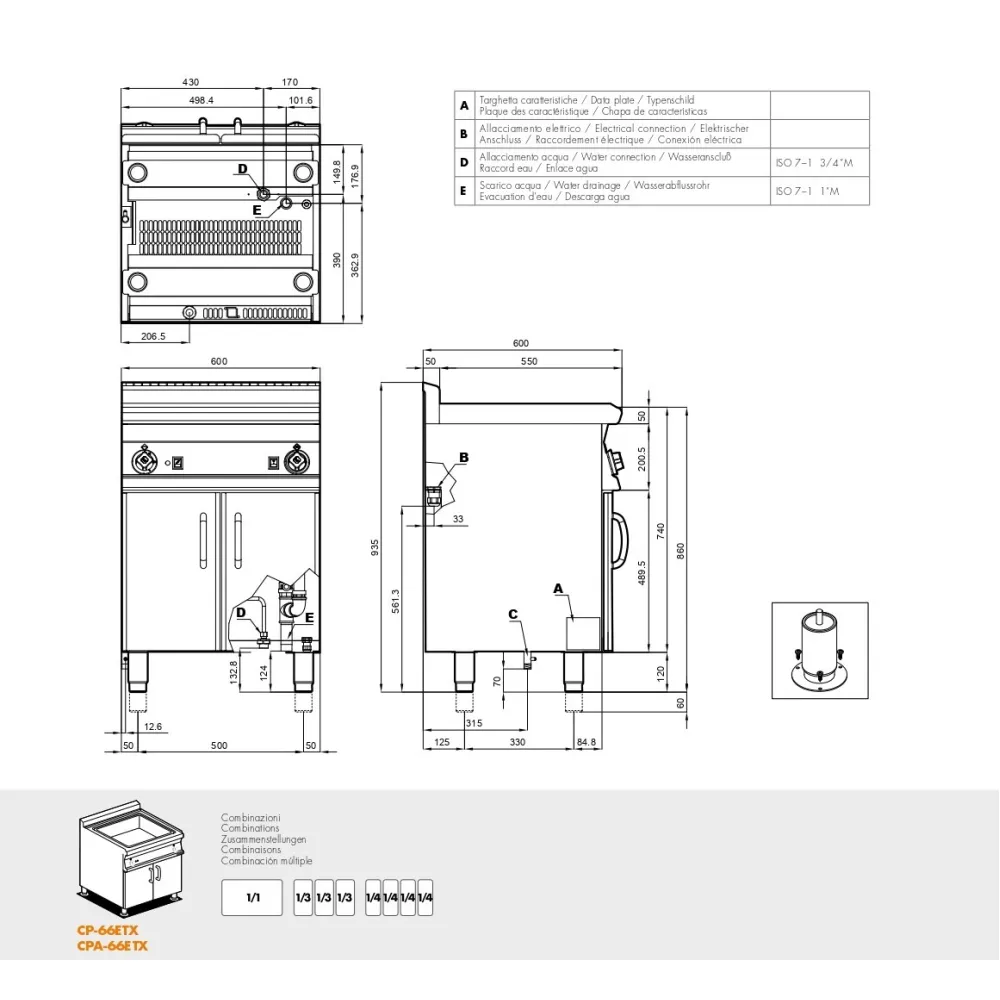 Elektriskais pastas vārītājs 40 litri CP-66ETX (06100630X)