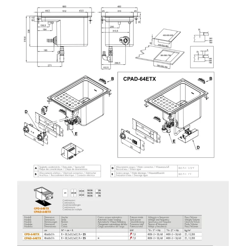 Elektriskais pastas vārītājs 40 litri CPAD-84ETX (28100435X)