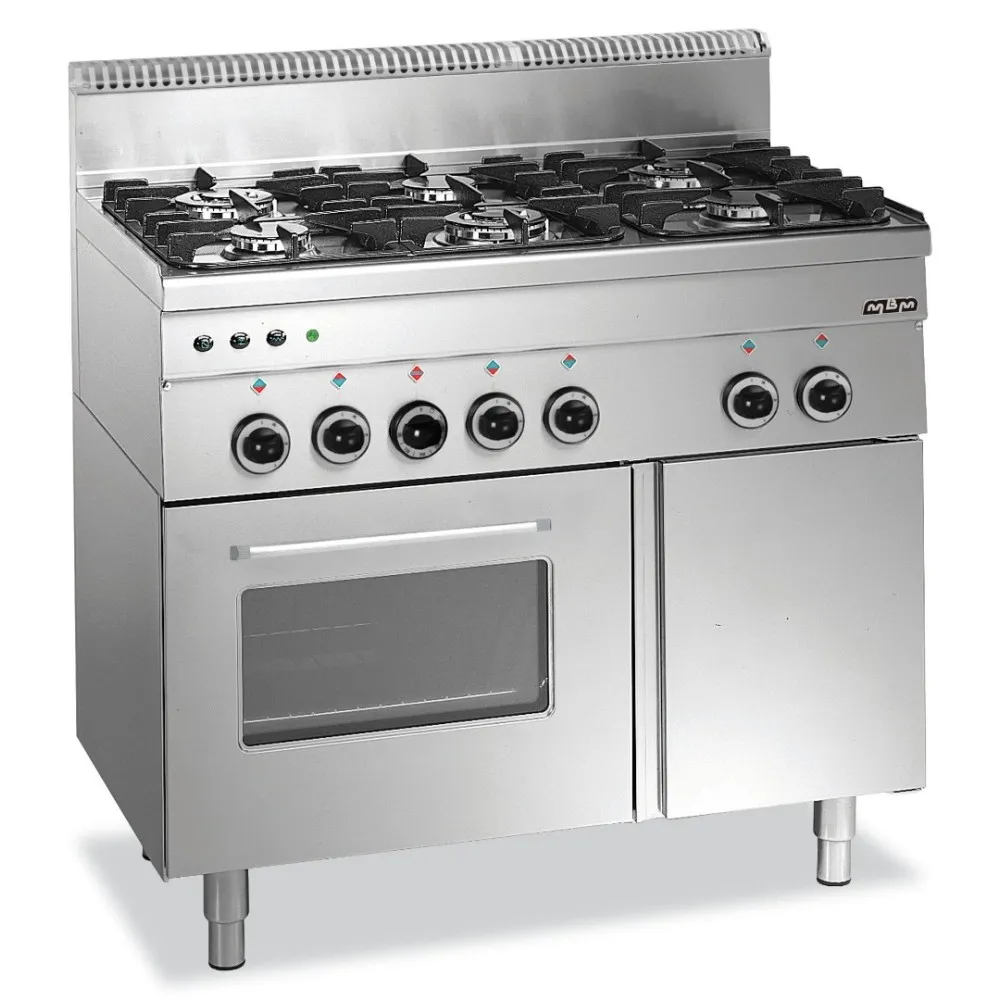 Gāzes plīts ar gāzes cepeškrāsni un elektrisko grilu 19.5+1.8 kW MINIMA 600 (G6SFA6)