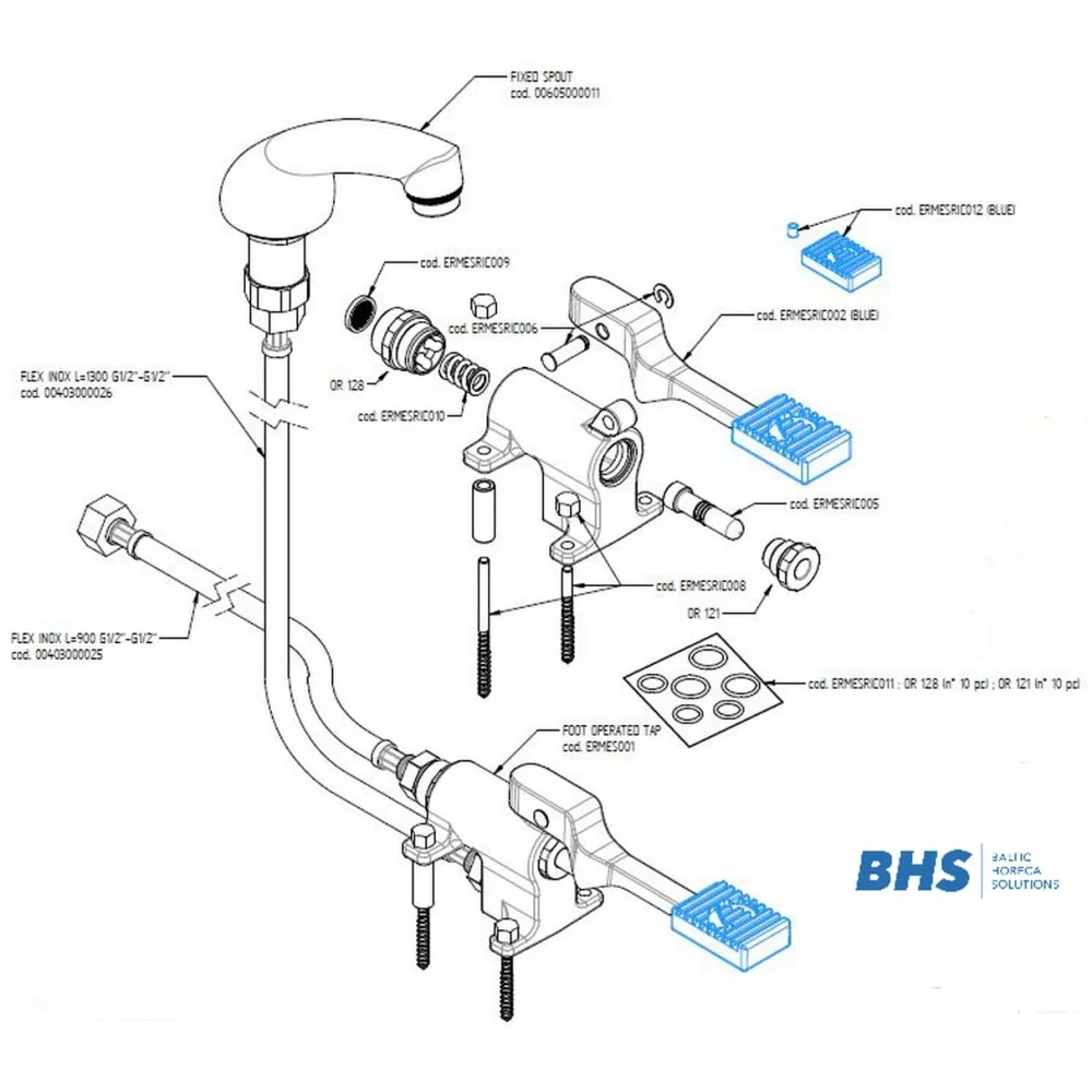 Maisītājs ar pedāli 001K1 (ERMES001KIT1)