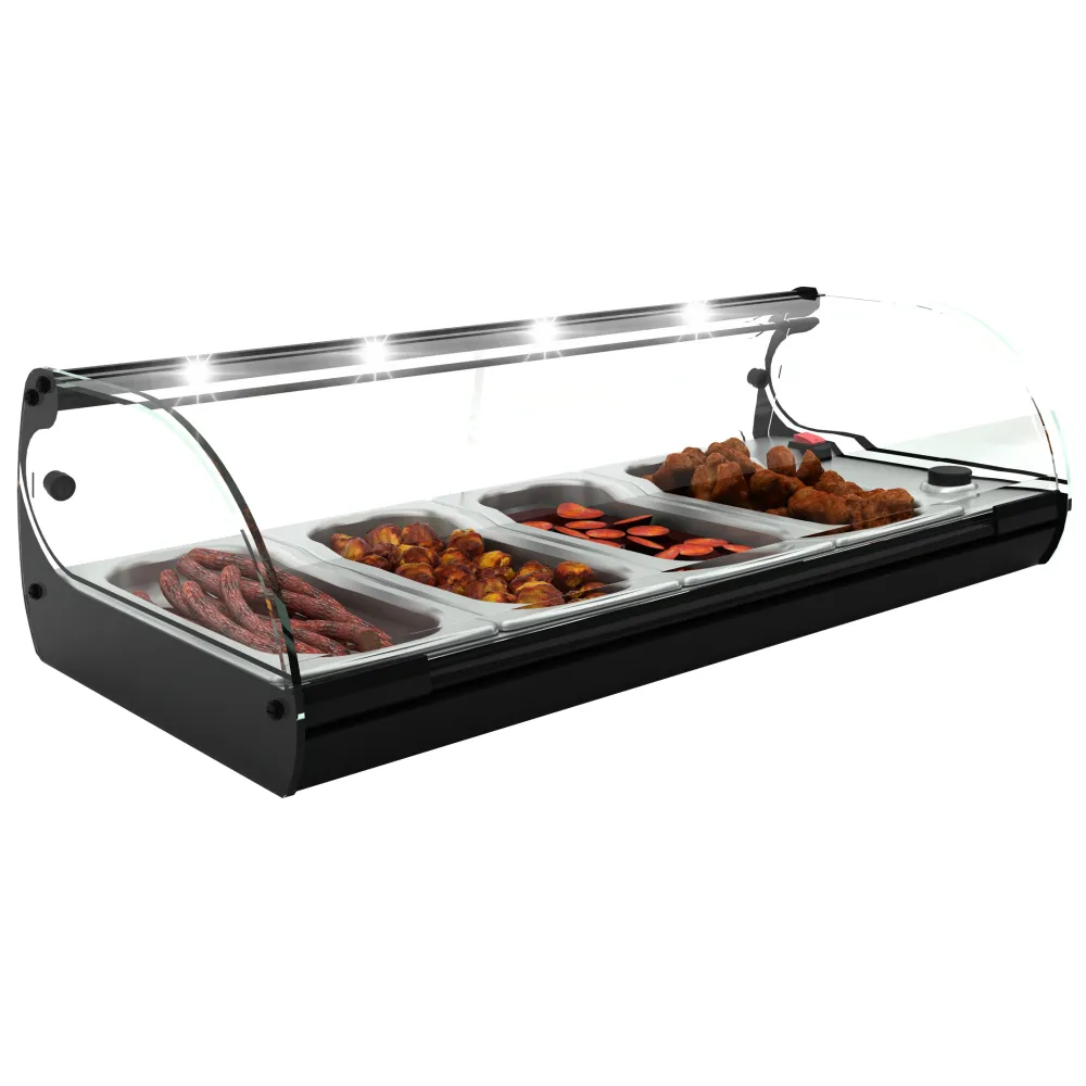 Karstā vitrīna GN traukiem Cristal 4 | 4x GN 1/3 (05-70525BK)
