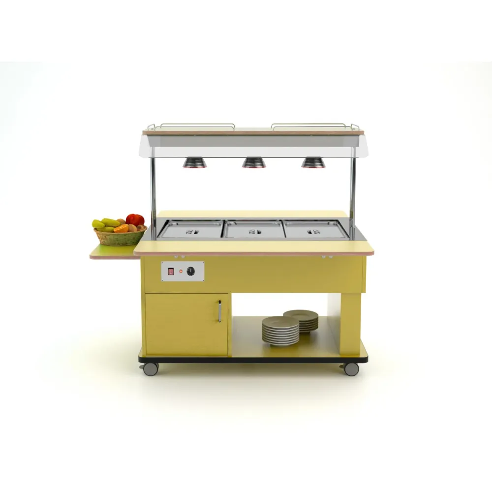 BAIN MARIE APSILDĀMA BUFETE AR INFRASARKANAJĀM LAMPĀM HAPPY 3 BM/INFRA (013HP3B/INFR)