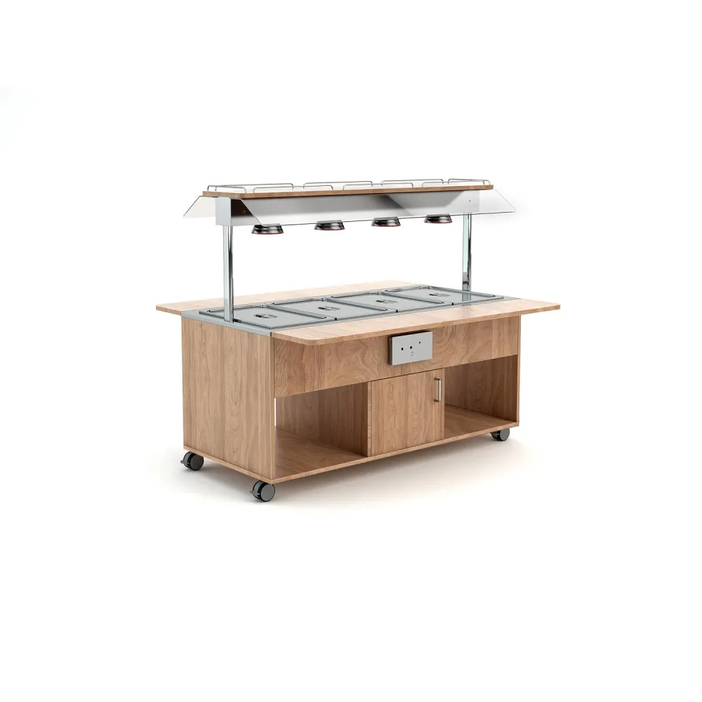 BAIN MARIE APSILDĀMA BUFETE AR INFRASARKANAJĀM LAMPĀM HAPPY 4 BM/INFRA (013HP4B/INFR)