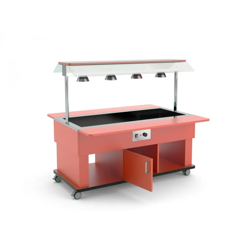 BAIN MARIE APSILDĀMA BUFETE AR INFRASARKANAJĀM LAMPĀM HAPPY 5 BM/INFRA (013HP5B/INFR)