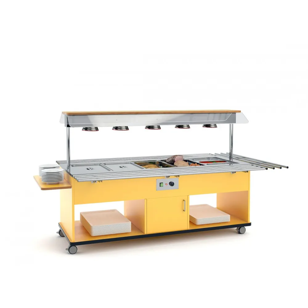 BAIN MARIE APSILDĀMA BUFETE AR INFRASARKANAJĀM LAMPĀM HAPPY 6 BM/INFRA (013HP6B/INFR)