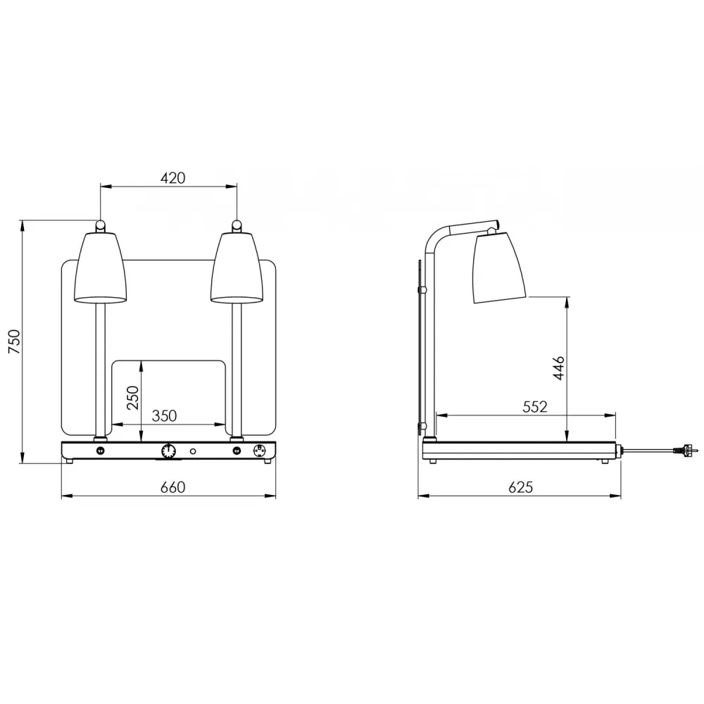 SILDVIRSMA AR 2 INFRASARKANĀM LAMPĀM HELIOS 2/1 PASS FIX P2 (034CRHEL2/1FXP2P)