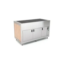 BUFETE AR RŪDĪTA STIKLA APSILDĀMO VIRSMU UN AR VENTILATORA APSILDĀMU APAKŠĒJO NODALĪJUMU OMNIA 2PC/SC