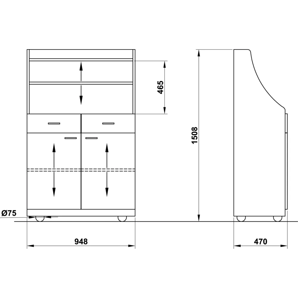 VIESMĪĻU SERVĒŠANAS STACIJA UZ RITEŅIEM PERSEO A2 B/R (01500PER/A2BR)