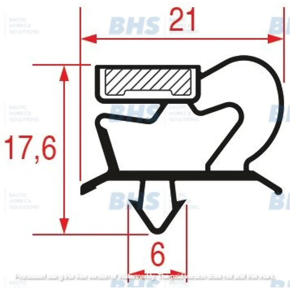 SNAP-IN DOOR GASKET 385x275 mm (L3186921)