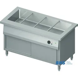Горячий мармит 4 GN1/1 с общей камерой и тепловым шкафом