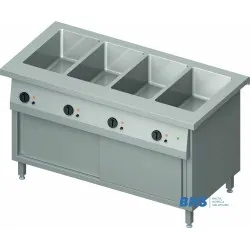 Горячий мармит 4 GN1/1 с разделителем и тепловым шкафом