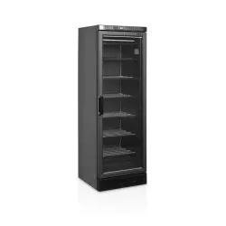 Congélateur vitrine noir avec porte vitrée chauffante, 270l