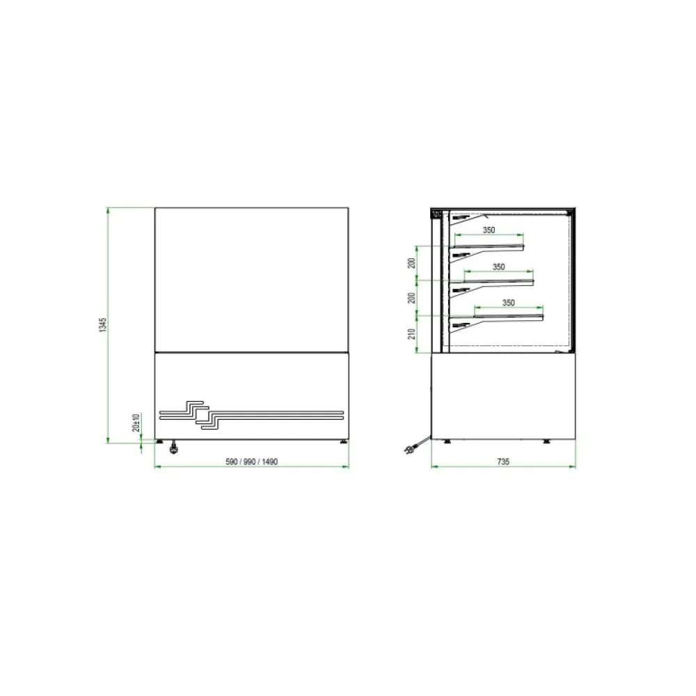 Konditorejas vitrīna CUBE II 600 Grab n Go (CUBE-II-600-GRABnGO)