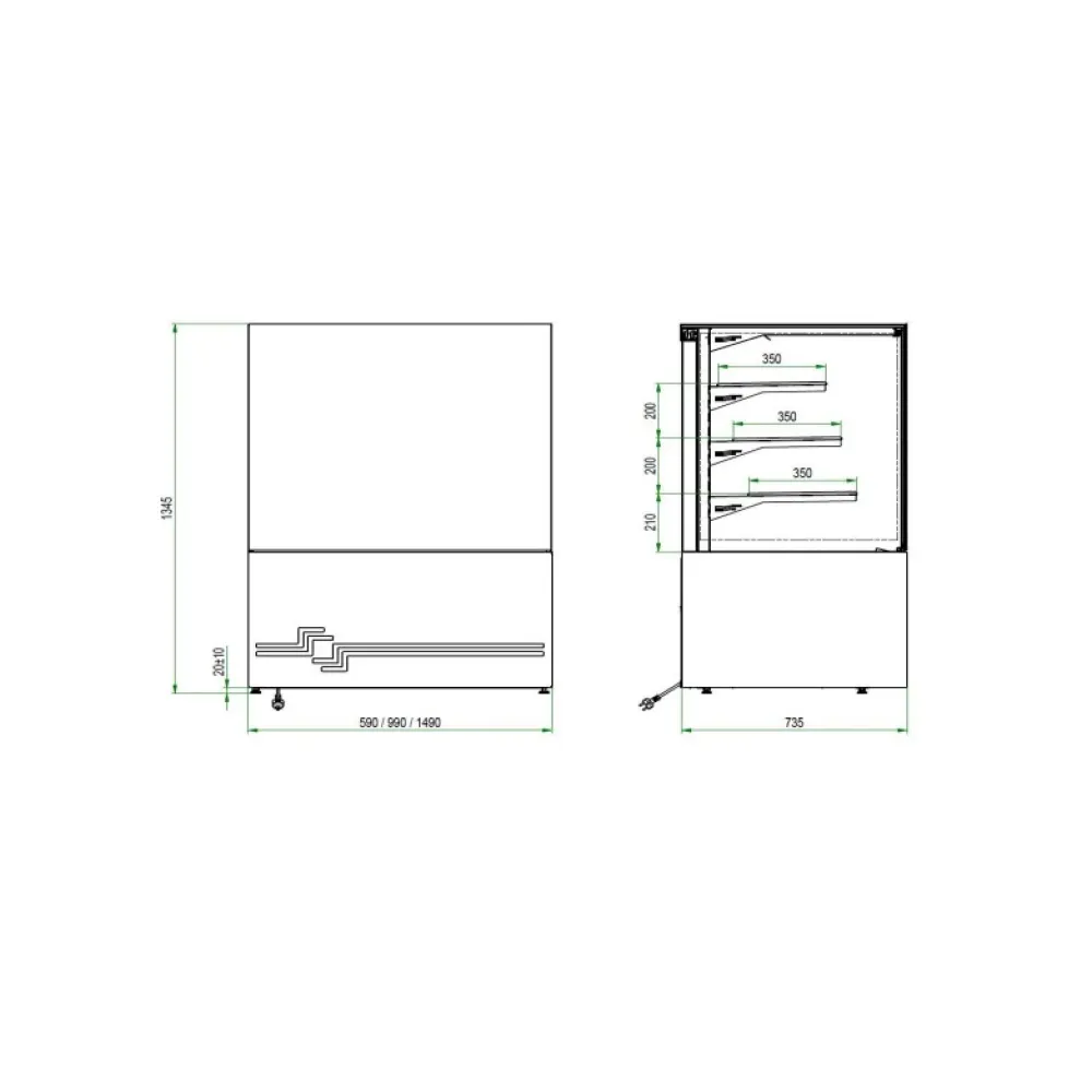 Konditorejas vitrīna CUBE II 600 Transparent (CUBE-II-600-TRANSPARENT)