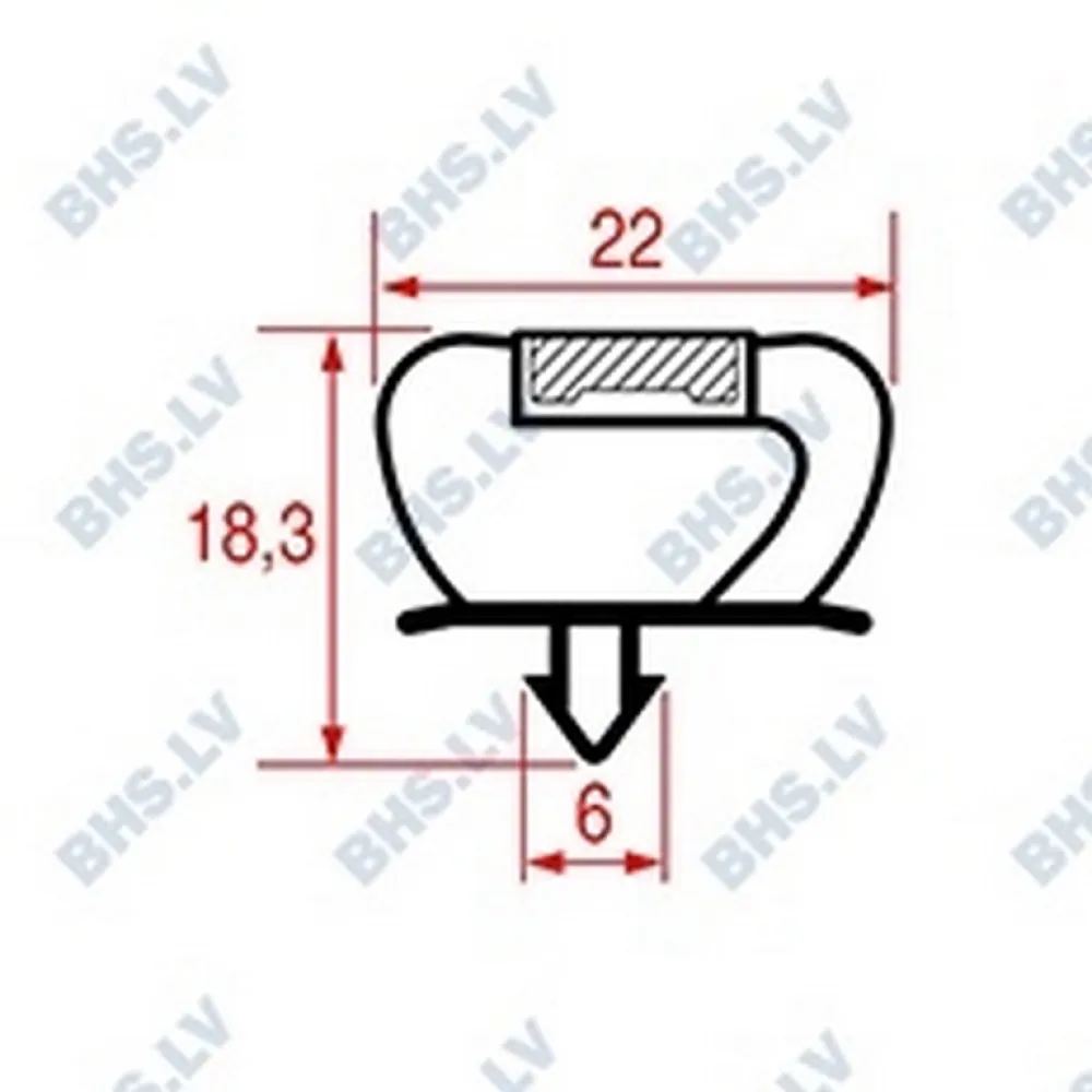 SNAP-IN GASKET L1010 LENGTH 2000 mm (L3186877)