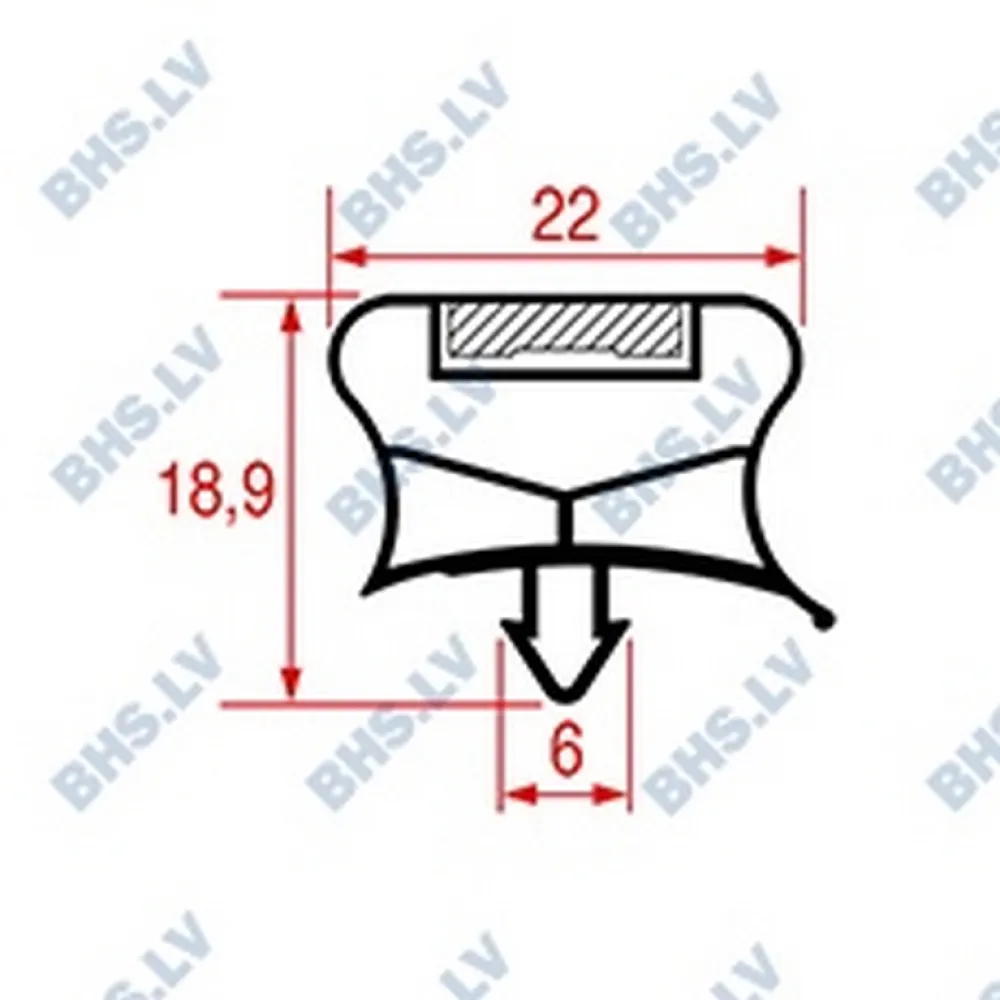 SNAP-IN DOOR GASKET 1570x670 mm (L3786236)