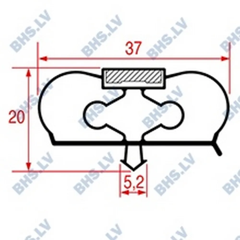 SNAP-IN GASKET L1017 LENGTH 2500 mm (L3286096)