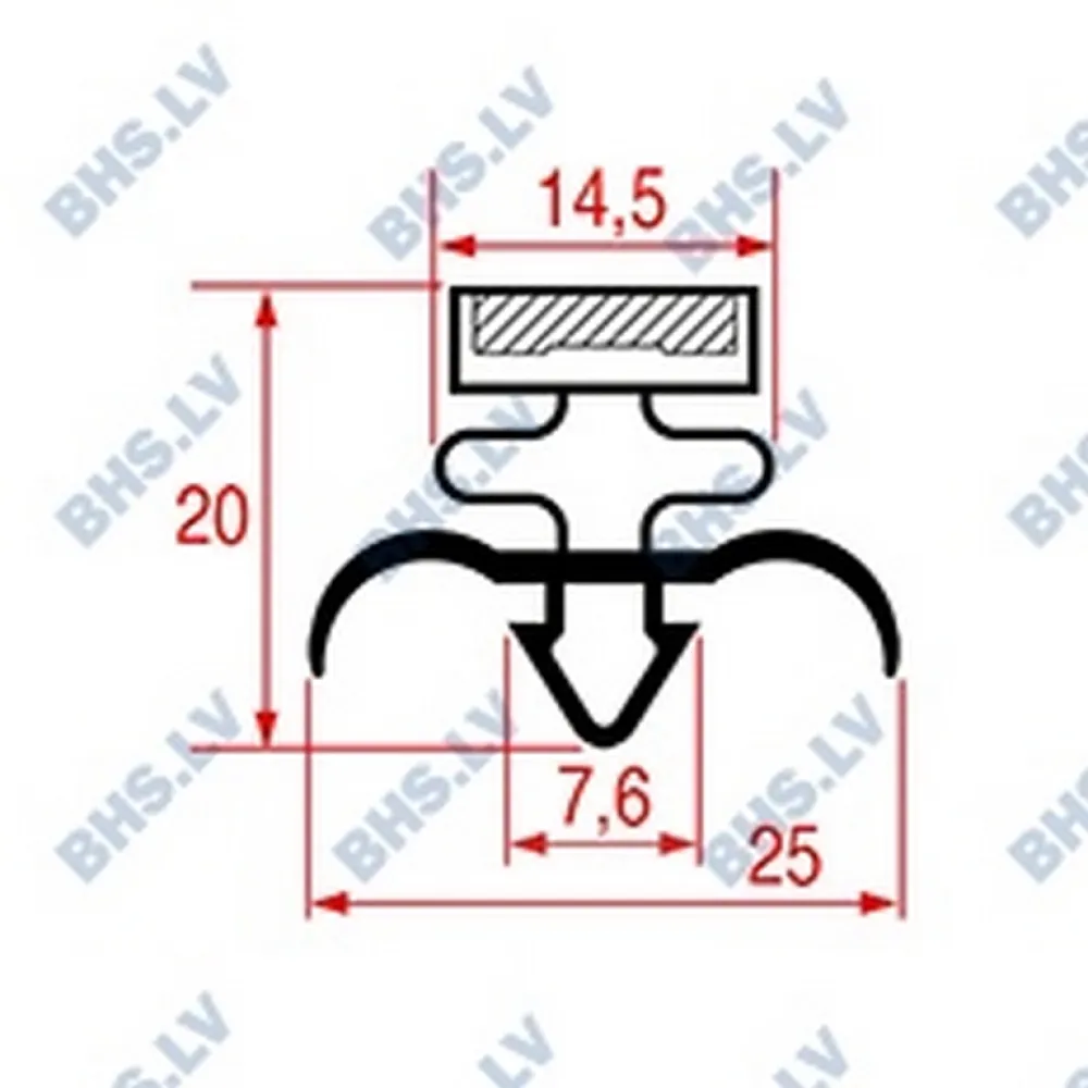 SNAP-IN GASKET L1023 LENGTH 2000 mm grey (L3186870)