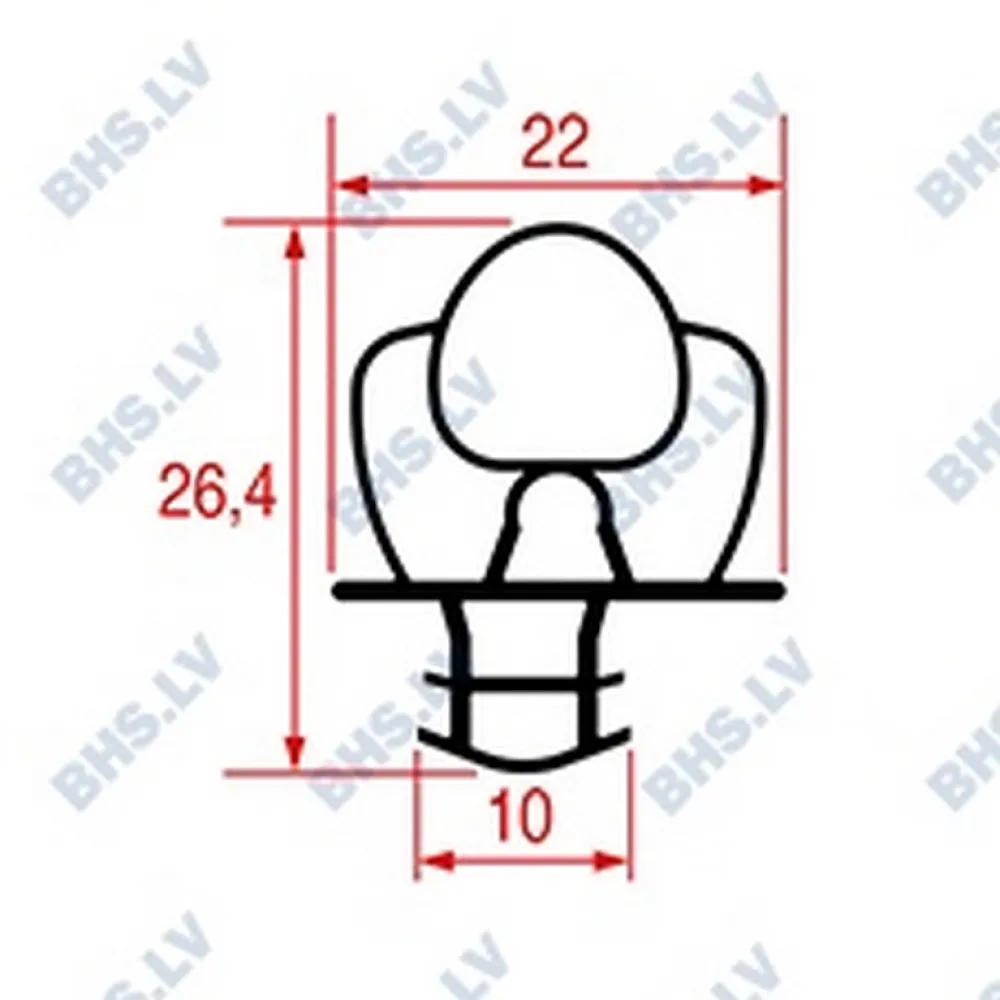 SNAP-IN GASKET L1026 LENGTH 2500 mm (L3186078)