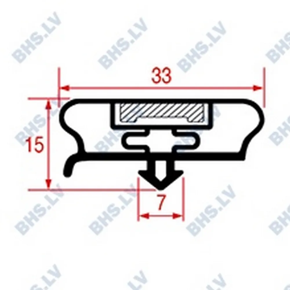 SNAP-IN GASKET L1033 LENGTH 2300 mm (L2104619)