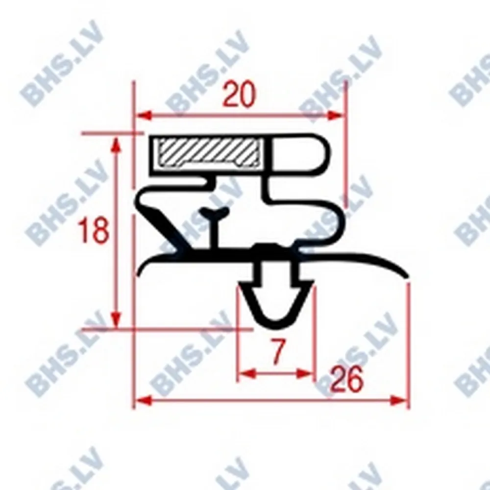 SNAP-IN GASKET L1043 LENGTH 2600 mm (L3286158)
