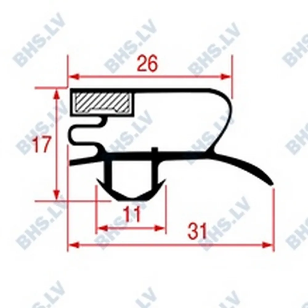 SNAP-IN GASKET L1044 LENGTH 2500 mm (L3286217)